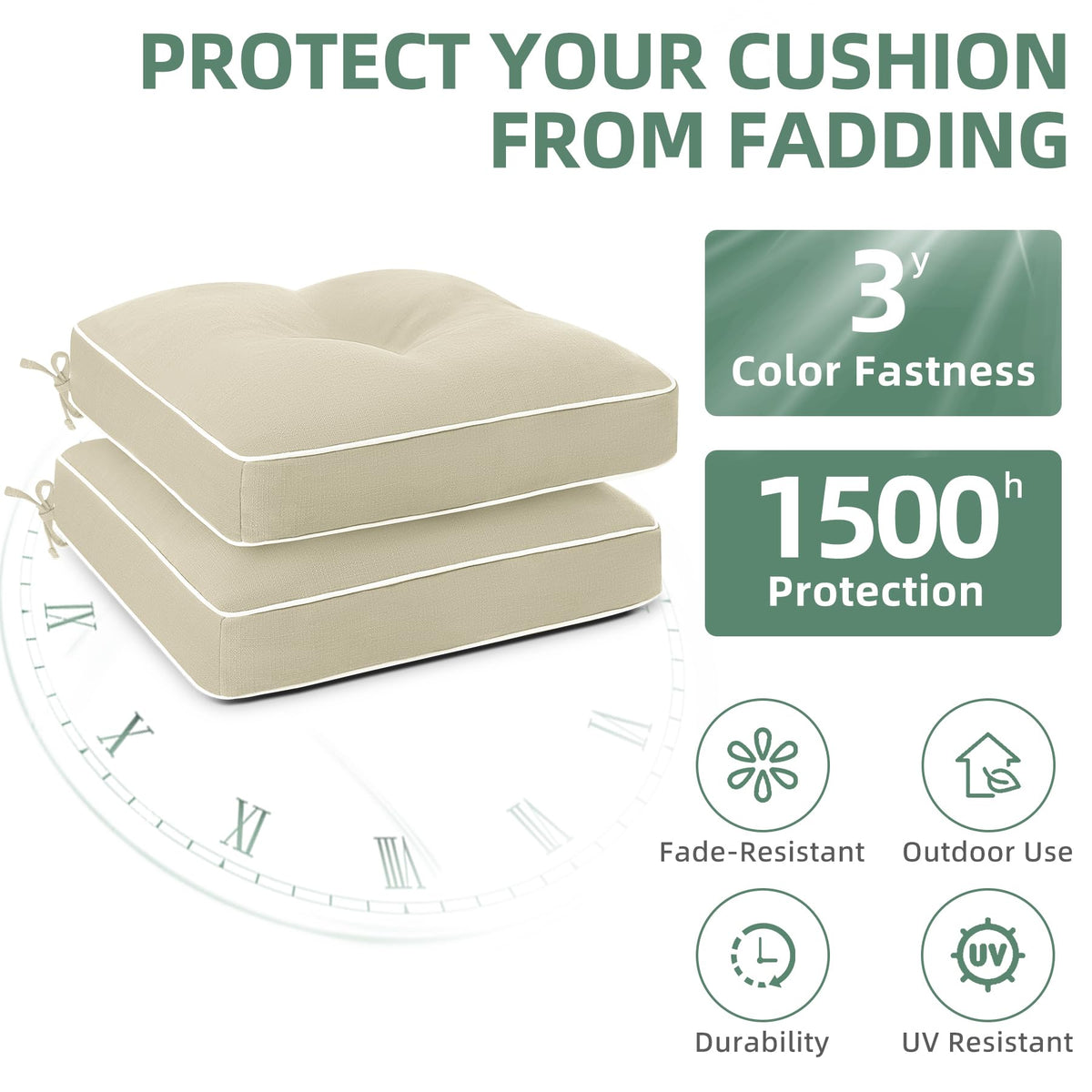 Favoyard outdoor cushions suited for patios, porches, and sunrooms.