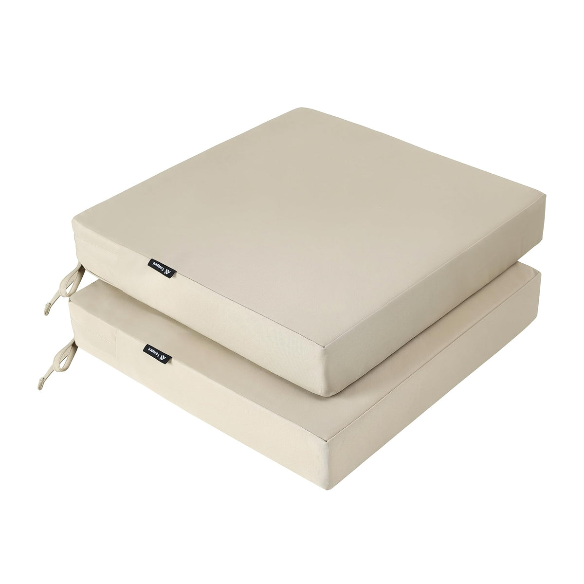 Favoyard patio cushions with waterproof cover protecting foam from rain.