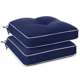Favoyard patio chair cushions blue, 19x19, two-pack for comfortable outdoor seating.