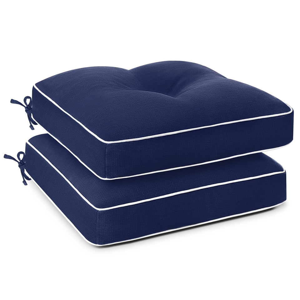 Favoyard patio chair cushions blue, 19x19, two-pack for comfortable outdoor seating.