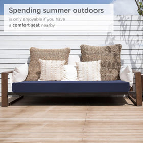 Favoyard blue patio setup demonstrates versatile use on garden furniture.