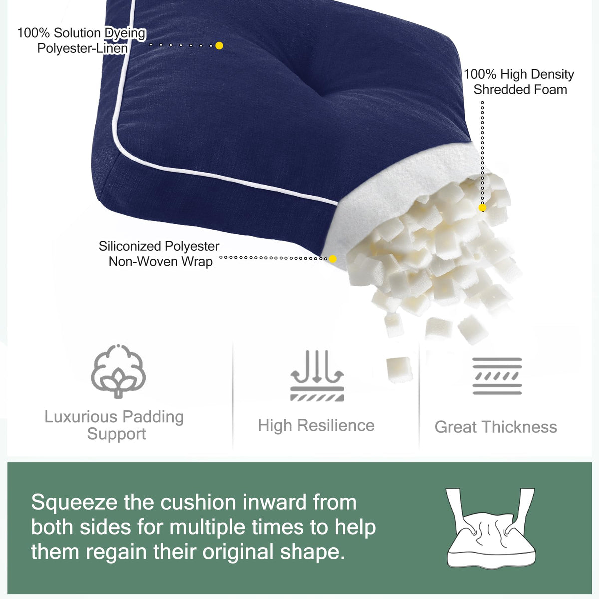 Favoyard water-resistant fabric keeps color vibrant for outdoor use.