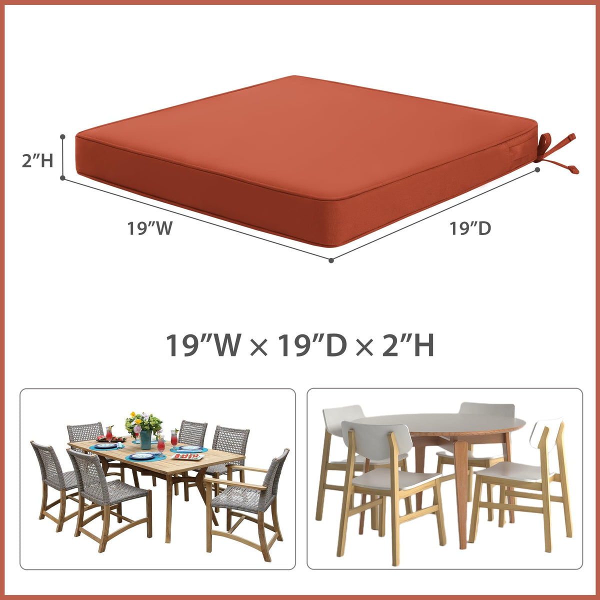 Favoyard waterproof cushion fabric protects foam while you enjoy outdoor meals.