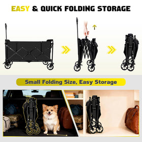 Ergonomic, height-adjustable handle on the FAVSH wagon enhances pulling comfort