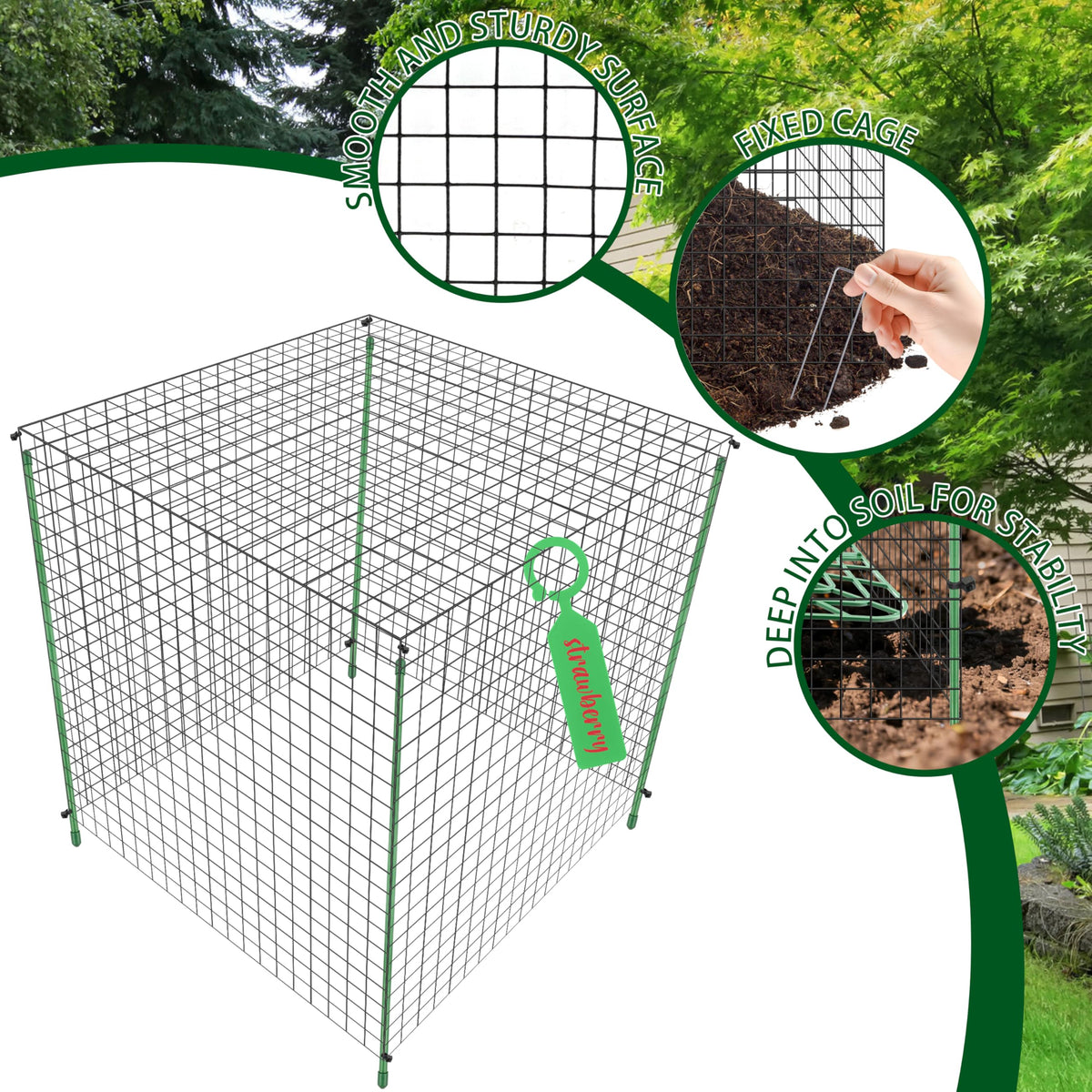 Fayoo lawn anchor spikes secure cages firmly to the ground
