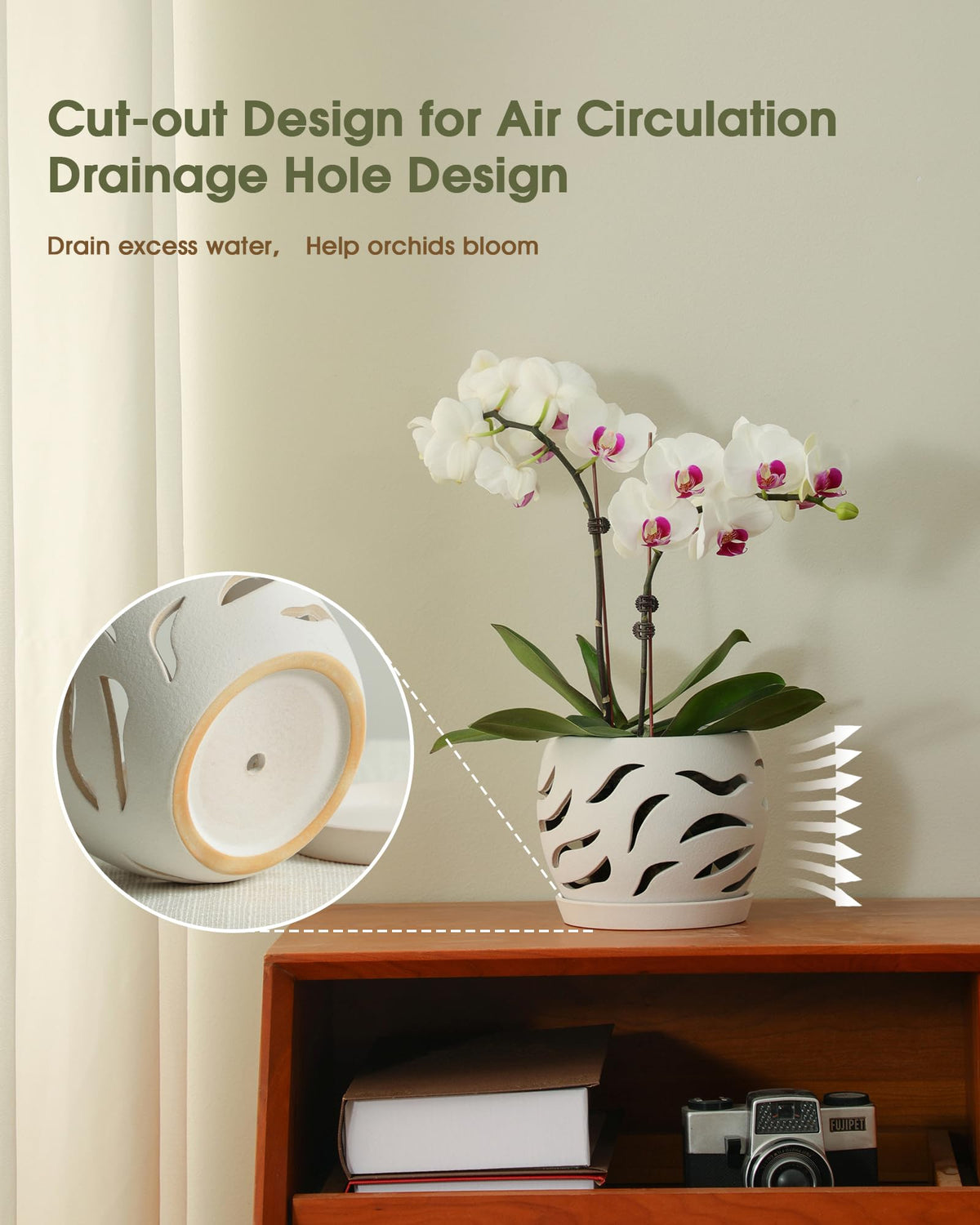 Fayoula wind-worn texture ceramic pot adds natural charm to spaces