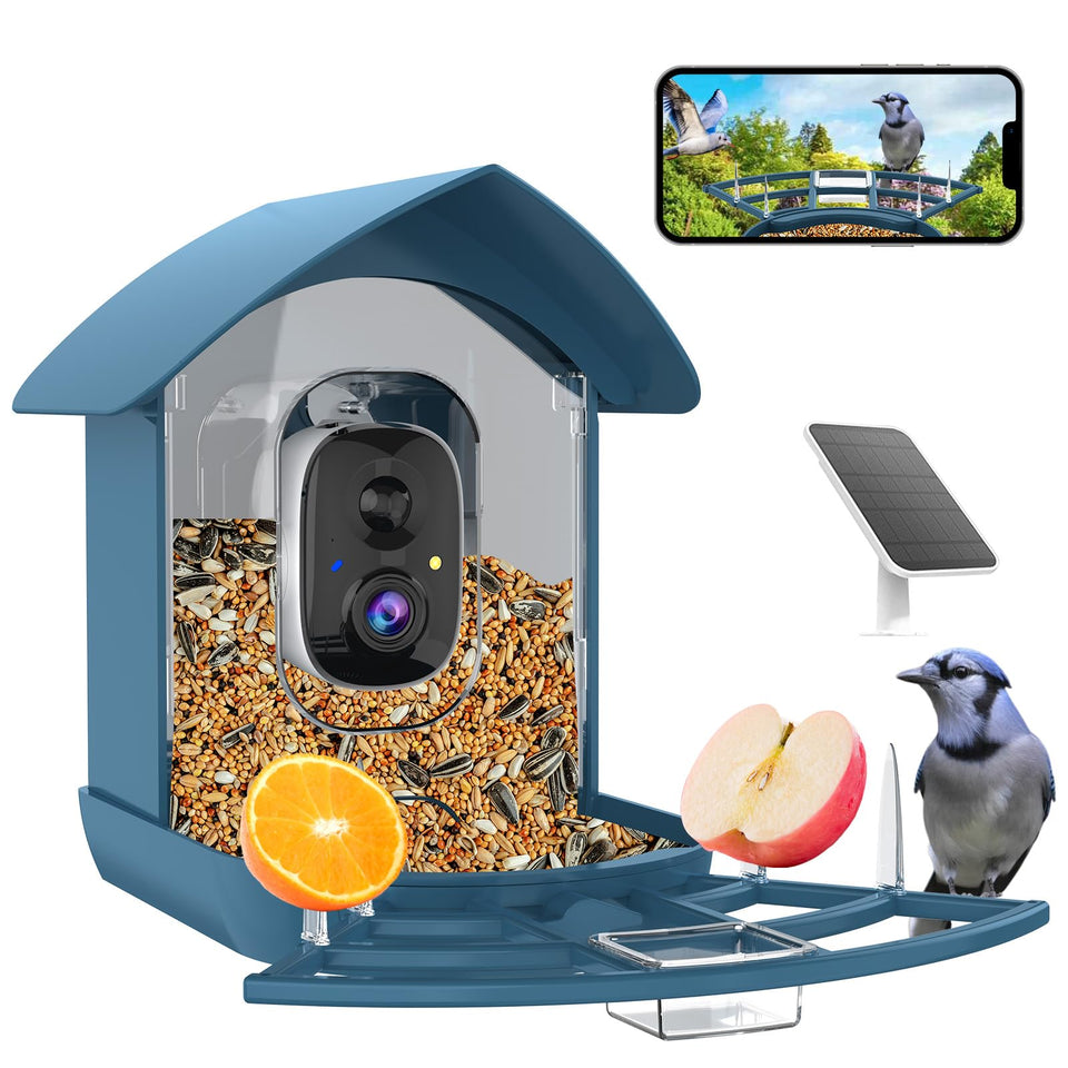 Fazoxo Bird Feeder Camera front view with crisp FHD footage for detailed birdwatching