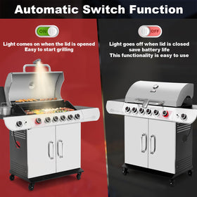 FBULWSEC grill light with automatic switch detects lid opening for convenient operation.