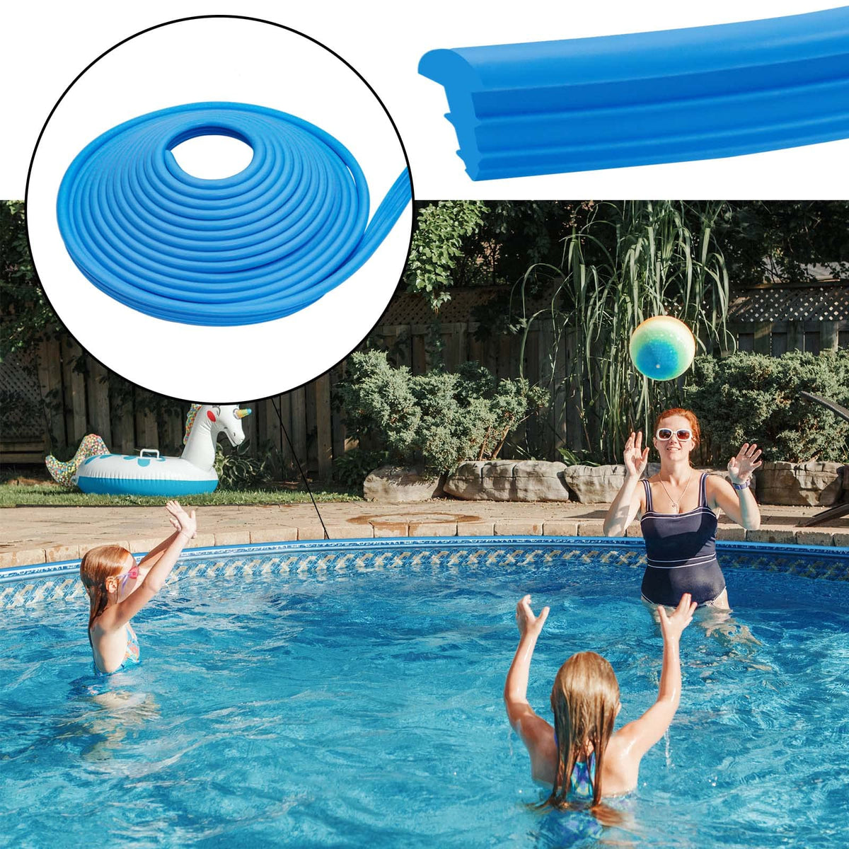 Durable PVC bead lock roll resists weather and pool chemicals