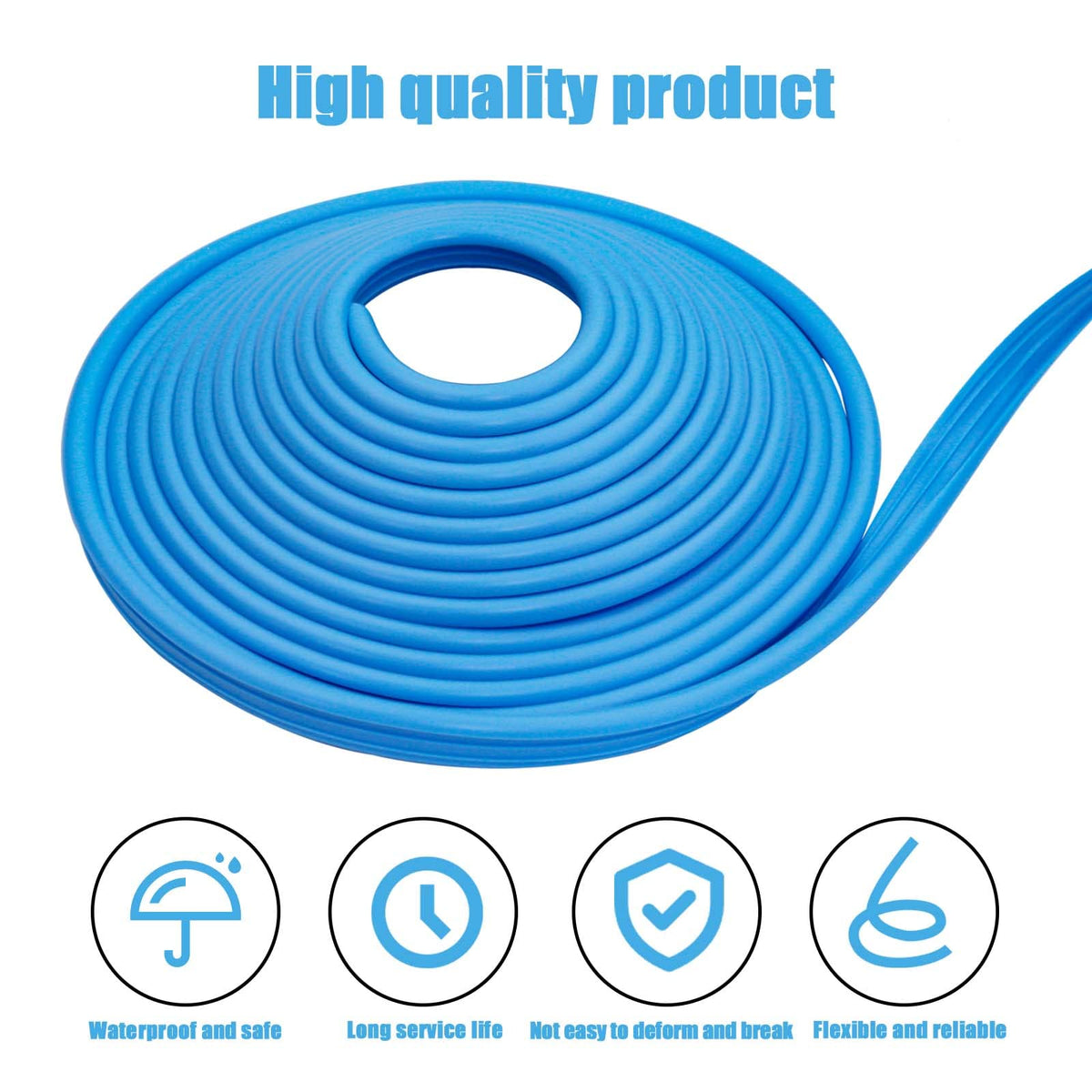 FBULWSEC Pool Liner Lock blue beaded liner keeps edge aligned for smooth pool surface.