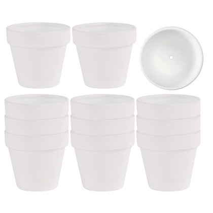 Fcacti 12-pack mini white pots with drainage holes for healthier watering