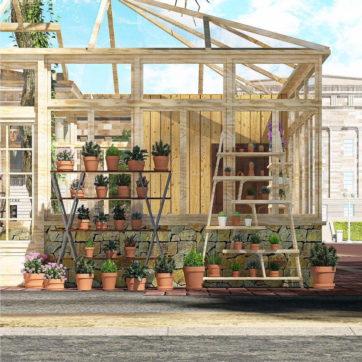 Fcacti indoor-outdoor terracotta pot on windowsill for stylish display