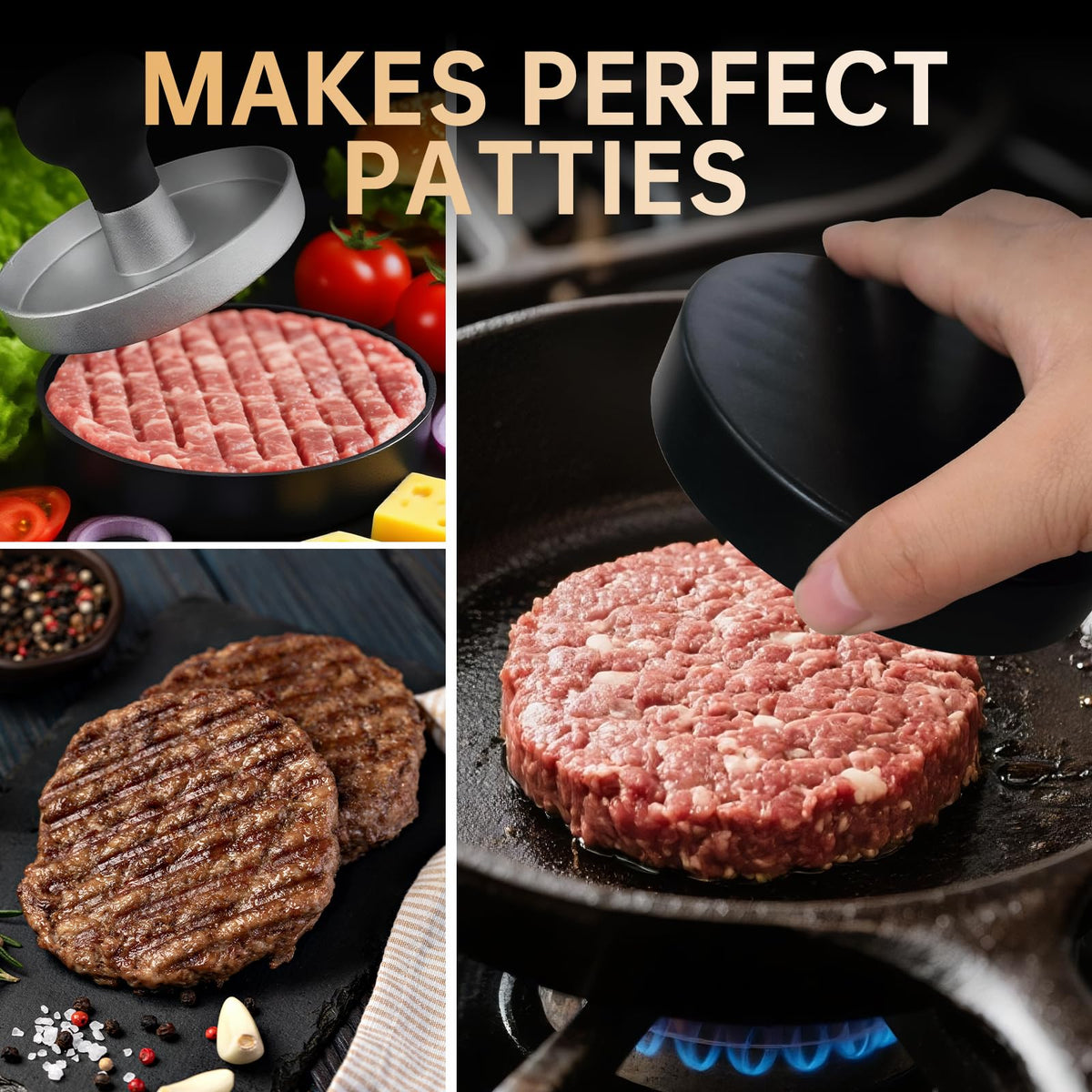 FCCUM 100 wax paper sheets included for mess-free patty prep.