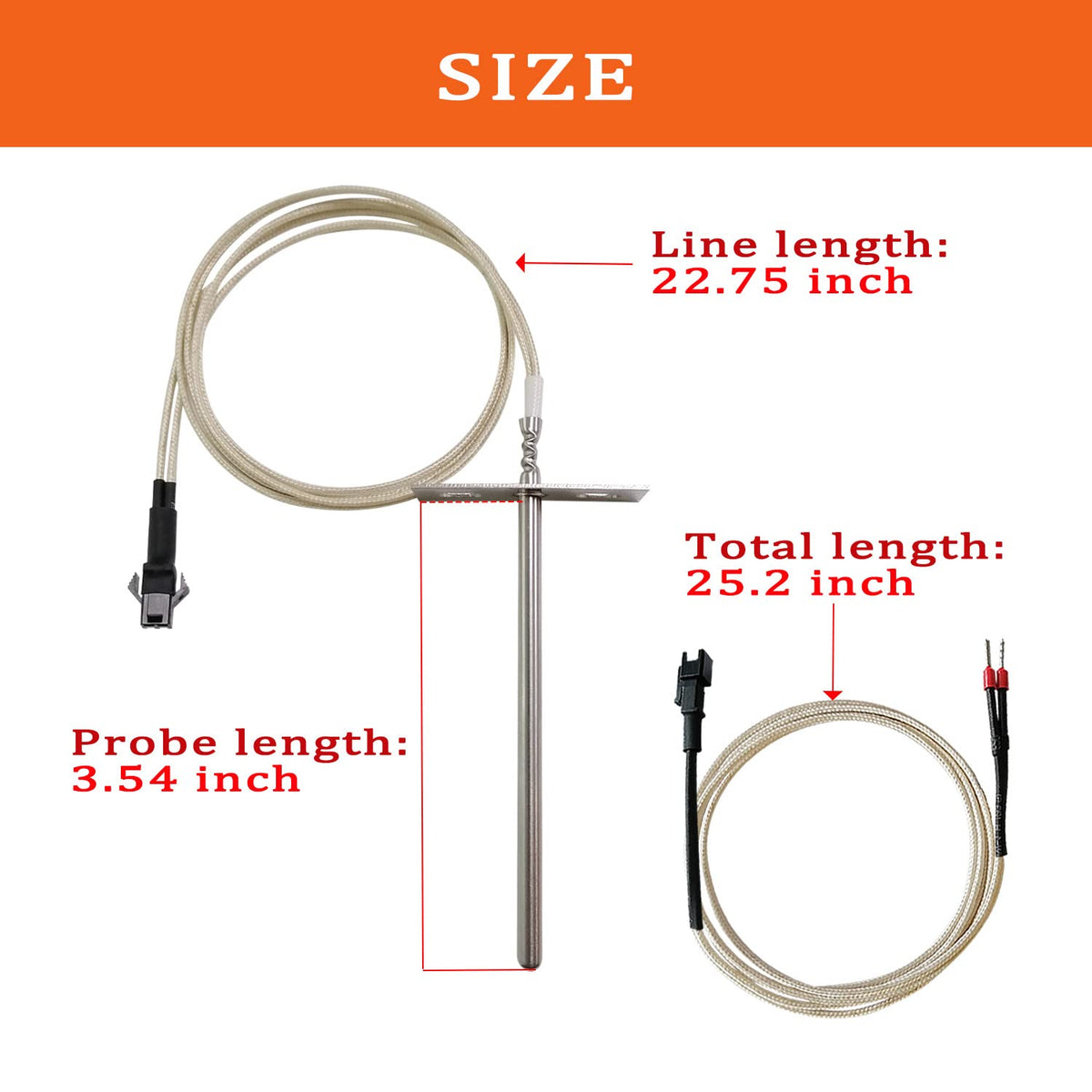 FCCUM 3.5-inch internal probe tip enables accurate meat temperatures during cooking.