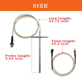 FCCUM 3.5-inch internal probe tip enables accurate meat temperatures during cooking.