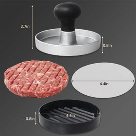 FCCUM burger press grooves visible for professional patty texture.
