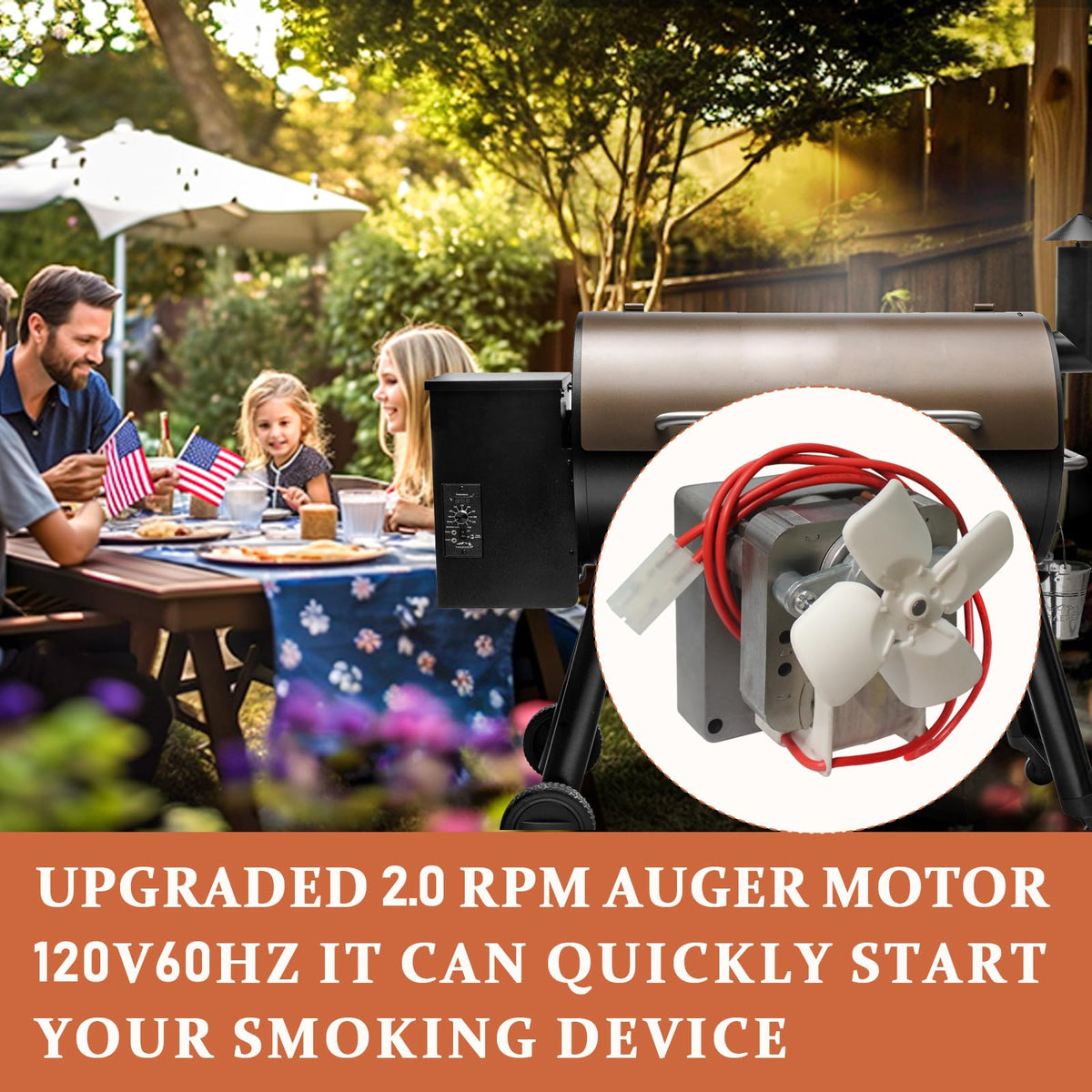 FCCUM heavy-duty 120V 60Hz motor supports 2-pole designs for robust performance.