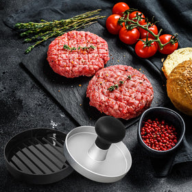 FCCUM portable burger press ideal for picnics and camping.