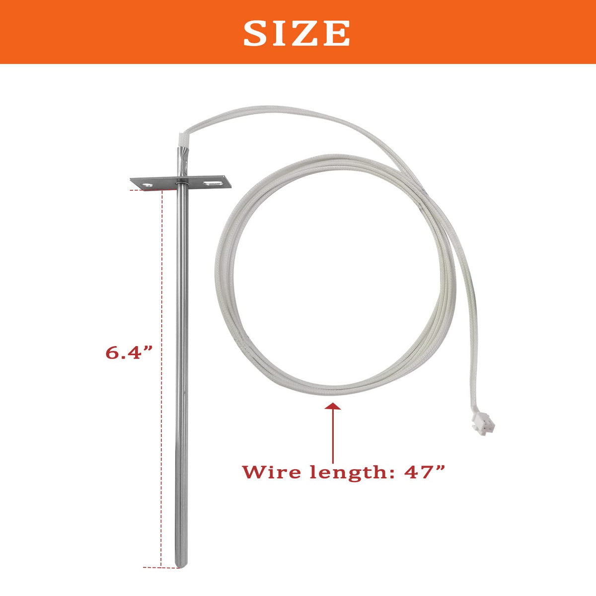 FCCUM RTD probe includes screw and nut for quick mounting.