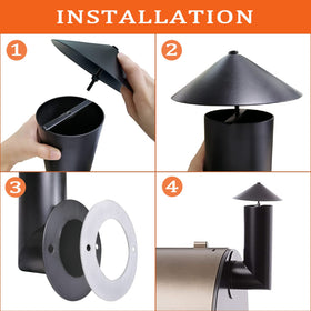 FCCUM smoke stack cap and flue pipe kit for easy DIY installation.