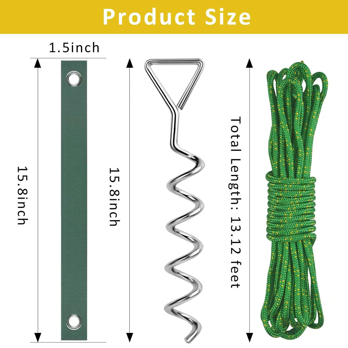 FCENDS complete kit includes straps, stakes, and ropes for easy setup