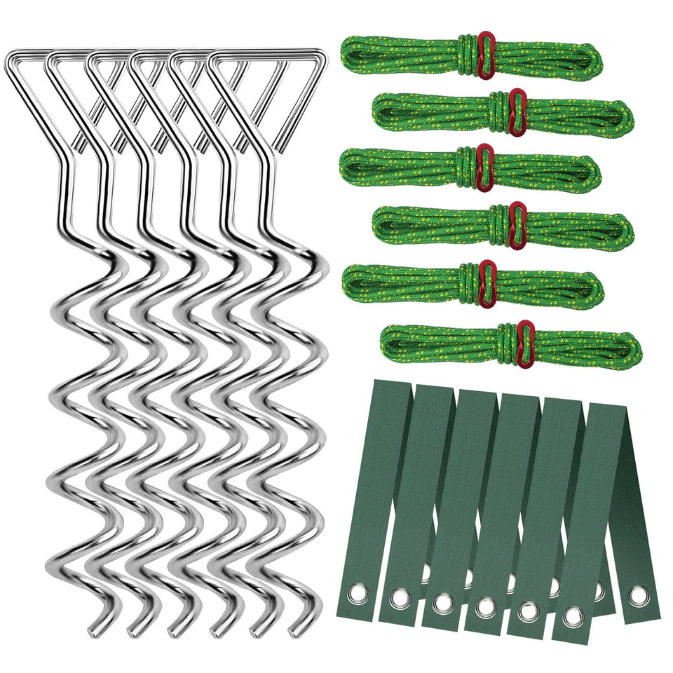 FCENDS spiral stakes kit ready for quick assembly to support young trees