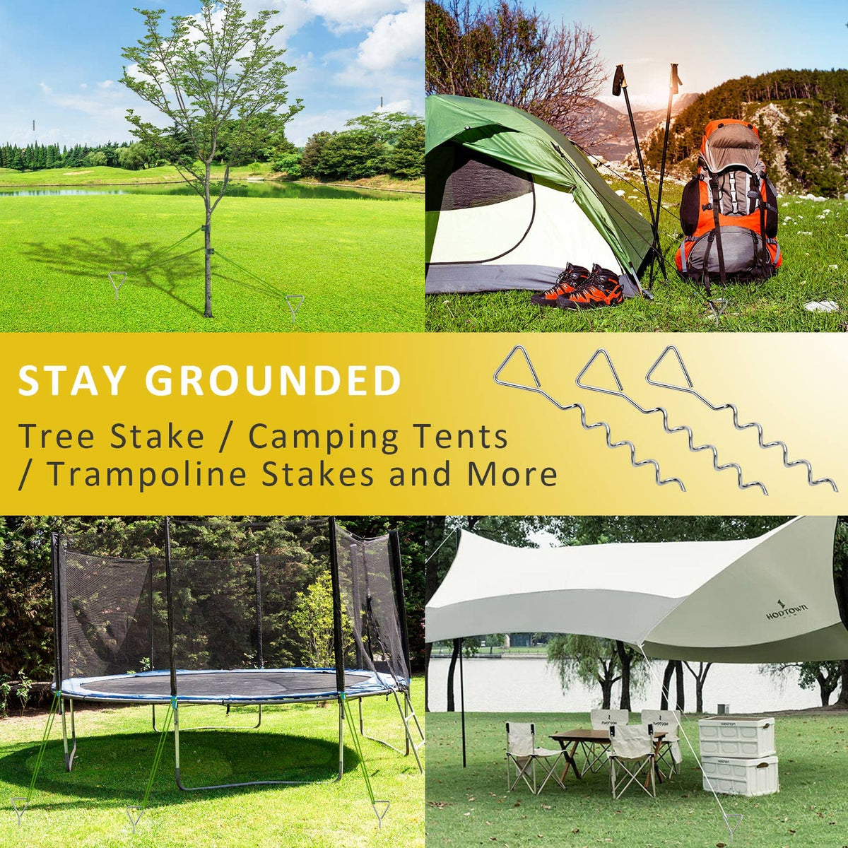 FCENDS tree stake kit helps correct leaning trees with secure straps