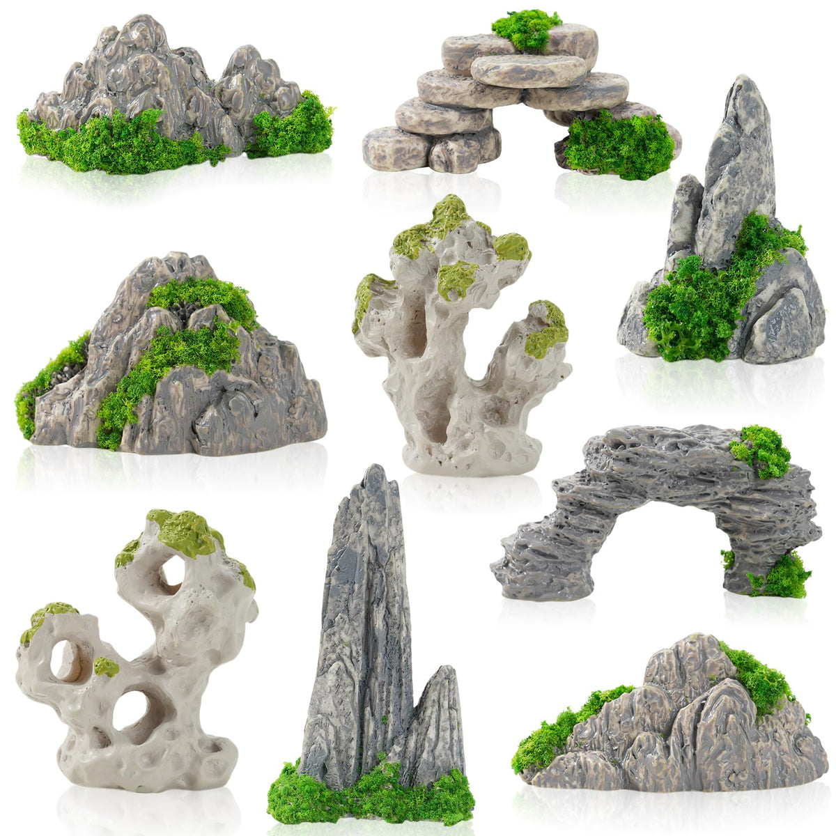 FCKLVMC 27Pcs Zen Garden mountain designs create miniature rockeries in terrariums.