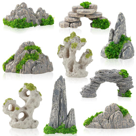 FCKLVMC 27Pcs Zen Garden mountain designs create miniature rockeries in terrariums.