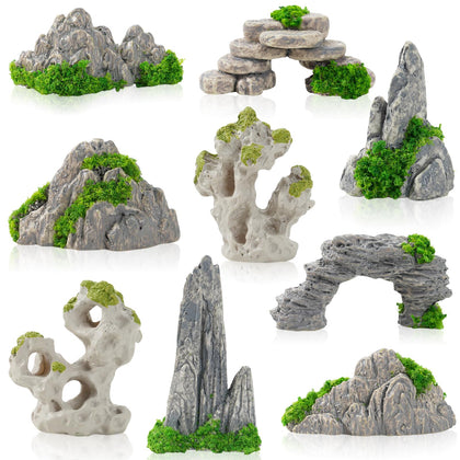 FCKLVMC 27Pcs Zen Garden mountain designs create miniature rockeries in terrariums.