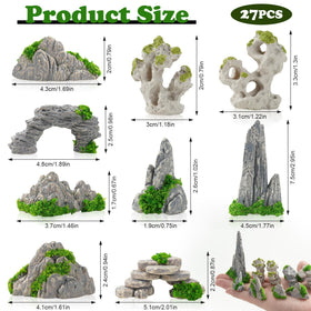 FCKLVMC durable resin set adds natural texture to tabletop gardens.
