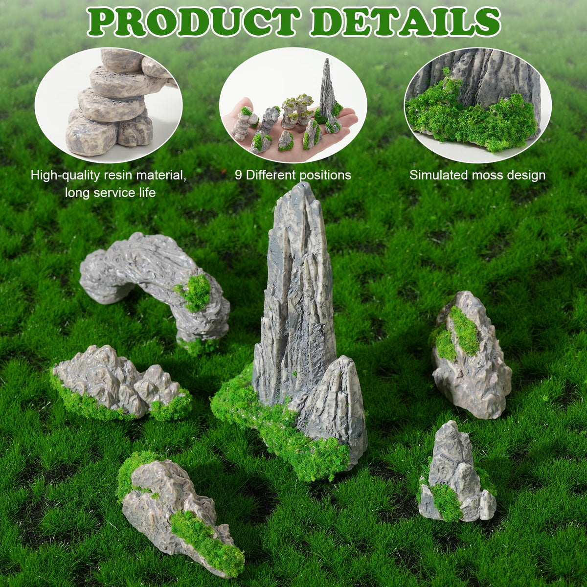 FCKLVMC realistic mountain formations enhance any small garden scene.