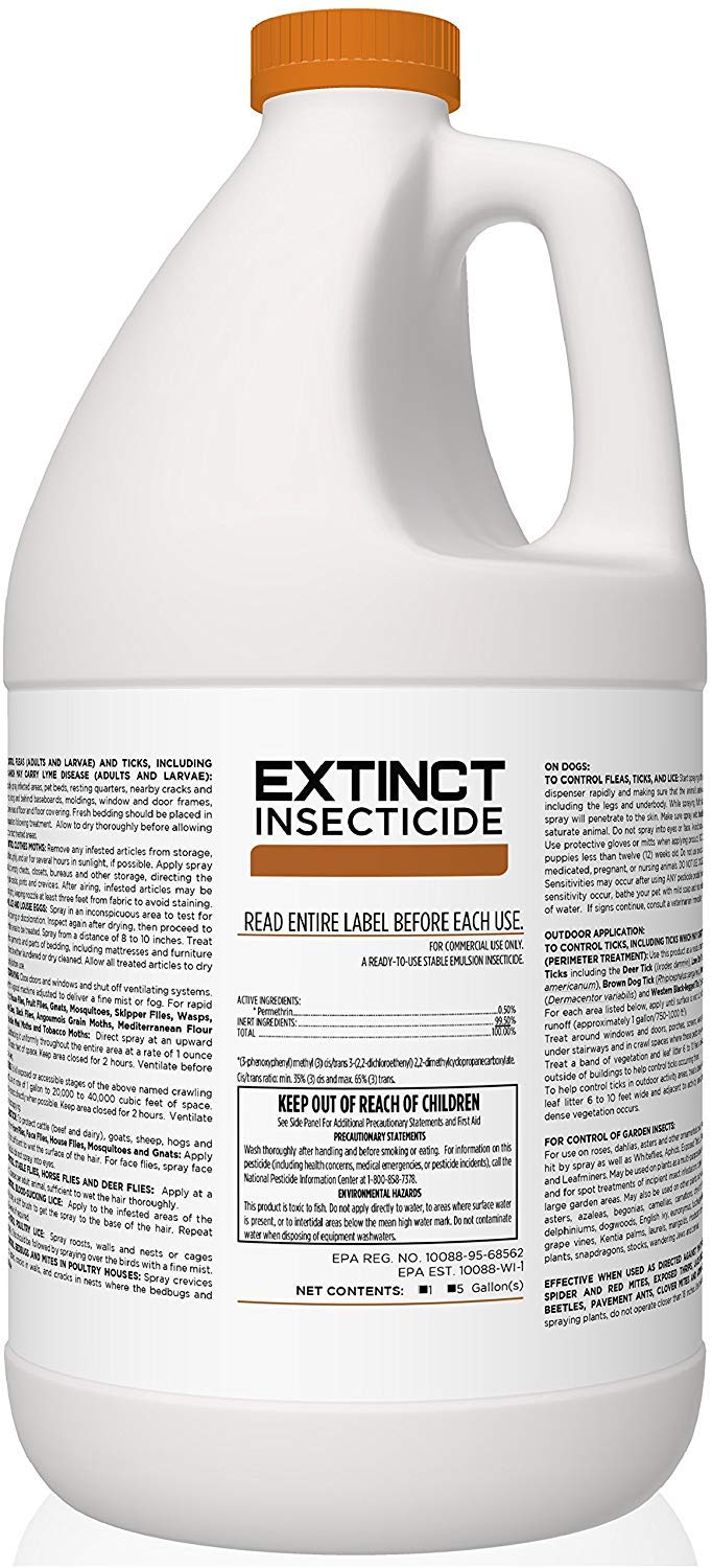 FDC Total Solutions Extinct bottle demonstrates rapid insect knockdown for indoor and outdoor use.