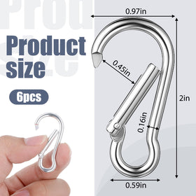FdcZeyxior aluminum flagpole carabiner close-up showing smooth spring hook.