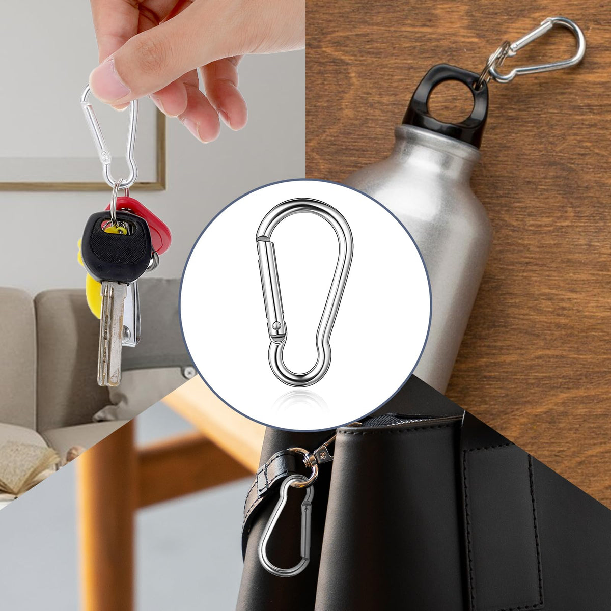 FdcZeyxior versatile small carabiner can attach to keychains, bags, and gear.