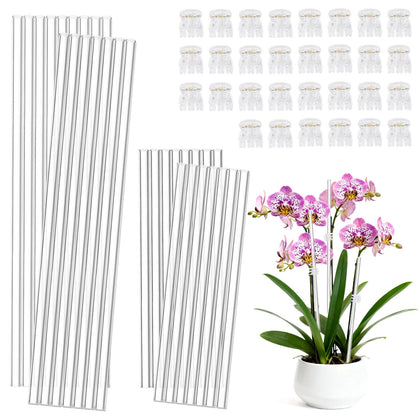 FDKYOEK 60pc orchid stakes and clips set supporting upright growth for potted plants