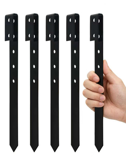 FDLYSDIQ 10-inch metal garden stake with black finish for durable landscape edging.