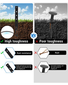 FDLYSDIQ ground nail with hook-top secures fences easily.