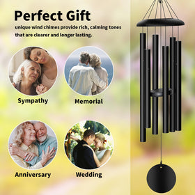 FDOCOI memorial wind chimes with pine wood and aluminum tubes provide durable garden decor