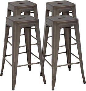 FDW 30-inch stackable bronze metal bar stool for indoor or outdoor dining