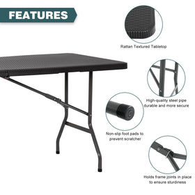 FDW 6ft table open to show dimensions suitable for events