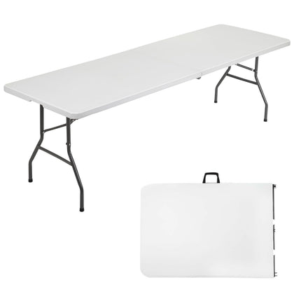 fdw 8ft outdoor table folded with handle for easy transport