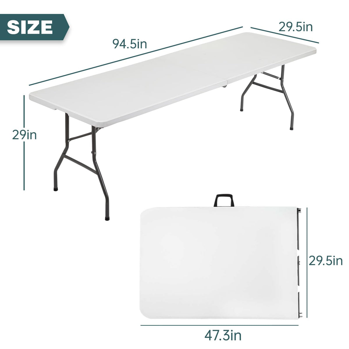 fdw 8ft outdoor table open layout showing full dining surface