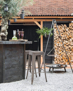 FDW bar stool with non-slip feet protects floors and adds stability