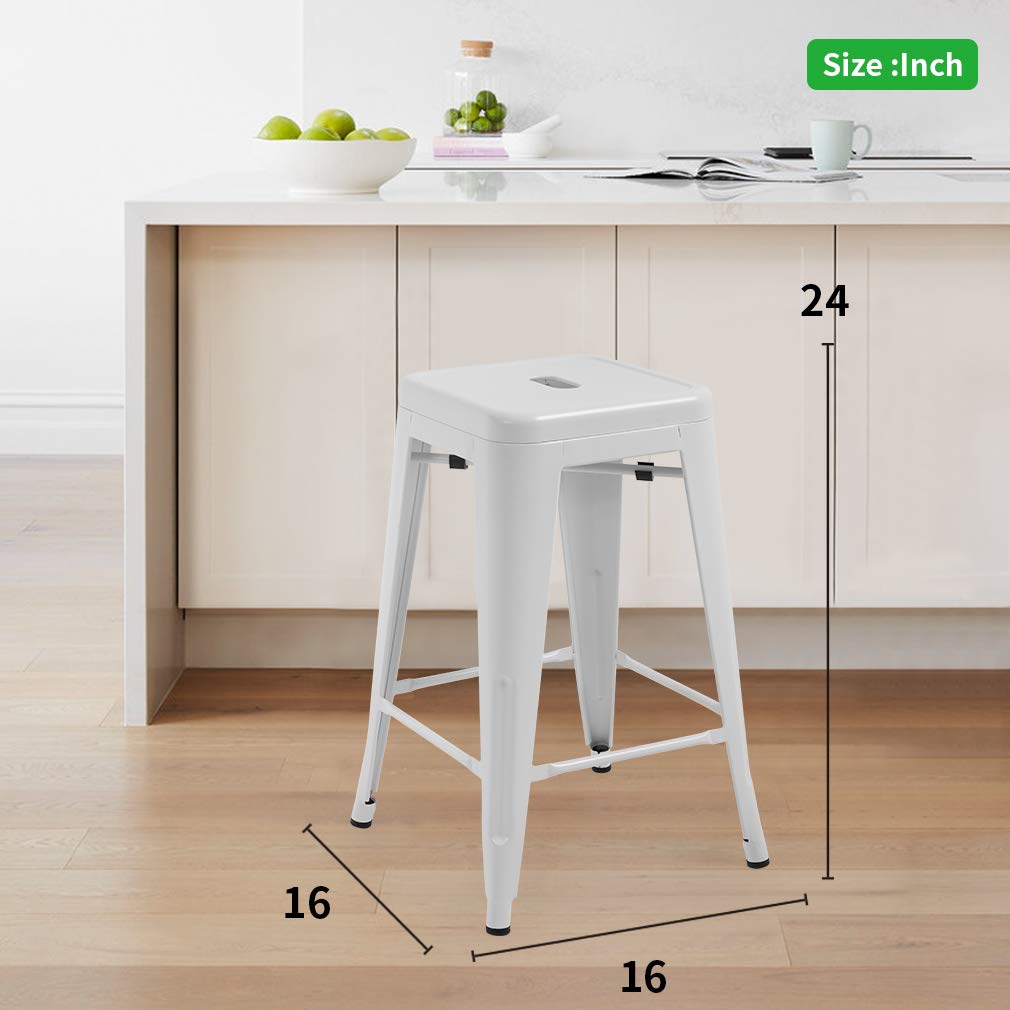 FDW backless, industrial-style stools suit indoor or outdoor setups.