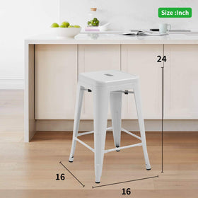 FDW backless, industrial-style stools suit indoor or outdoor setups.