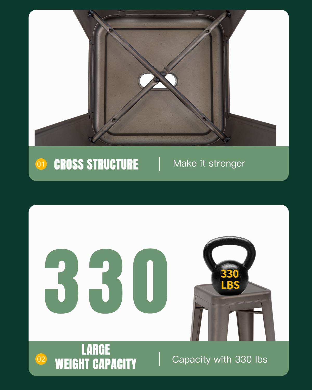 FDW lightweight yet sturdy bar stool for easy relocation