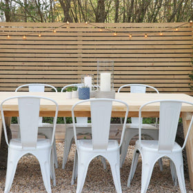 FDW lightweight stackable chairs save storage space.