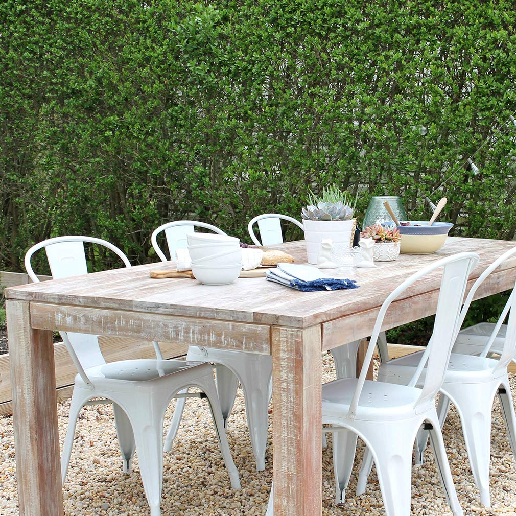 FDW metal dining chair with non-slip feet protects floors.