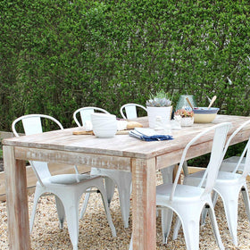 FDW metal dining chair with non-slip feet protects floors.